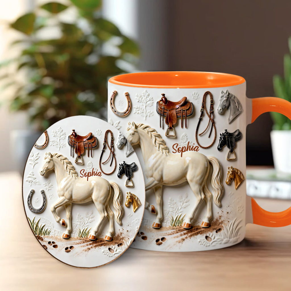 Strong Horse - Personalized Horse Accent Mug & Coaster