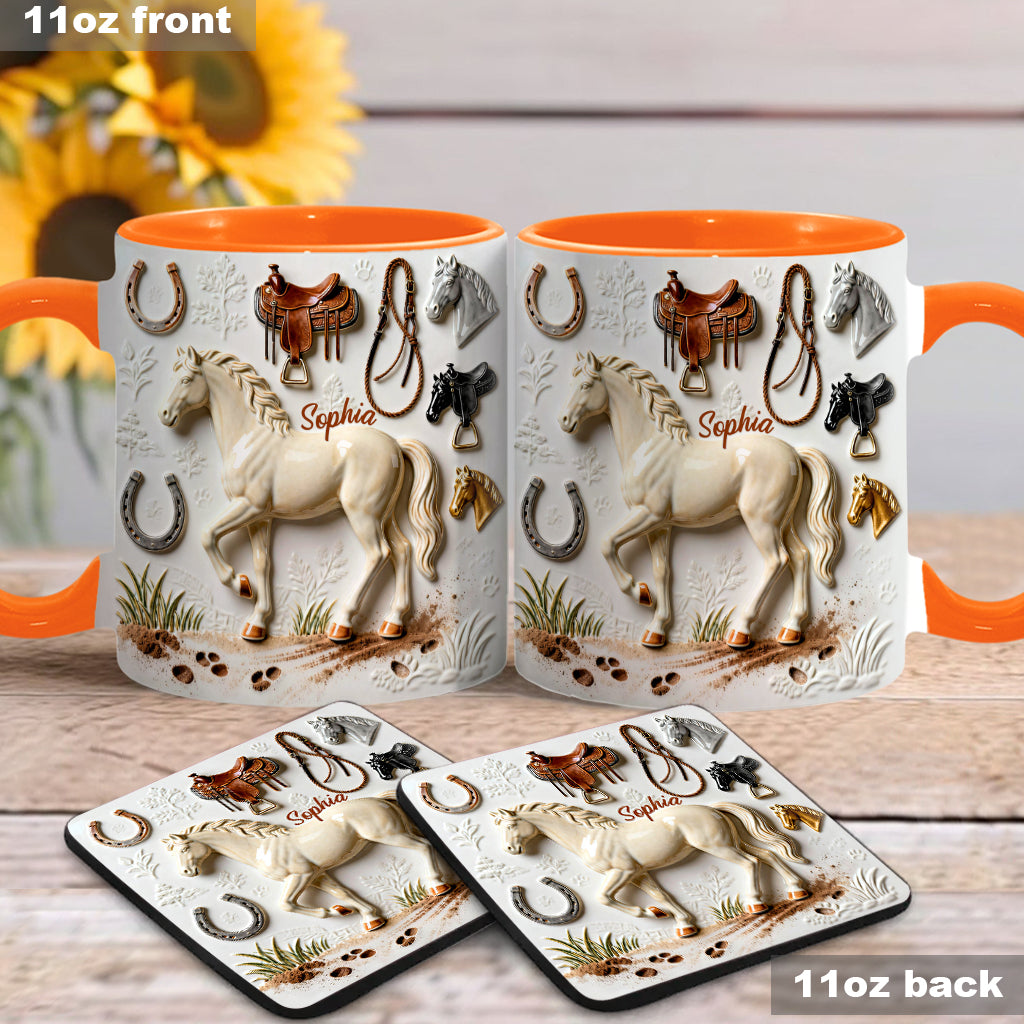 Strong Horse - Personalized Horse Accent Mug & Coaster