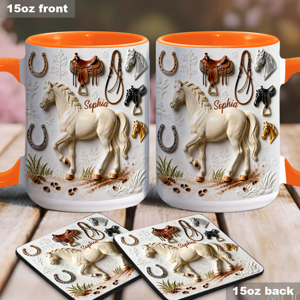 Strong Horse - Personalized Horse Accent Mug & Coaster