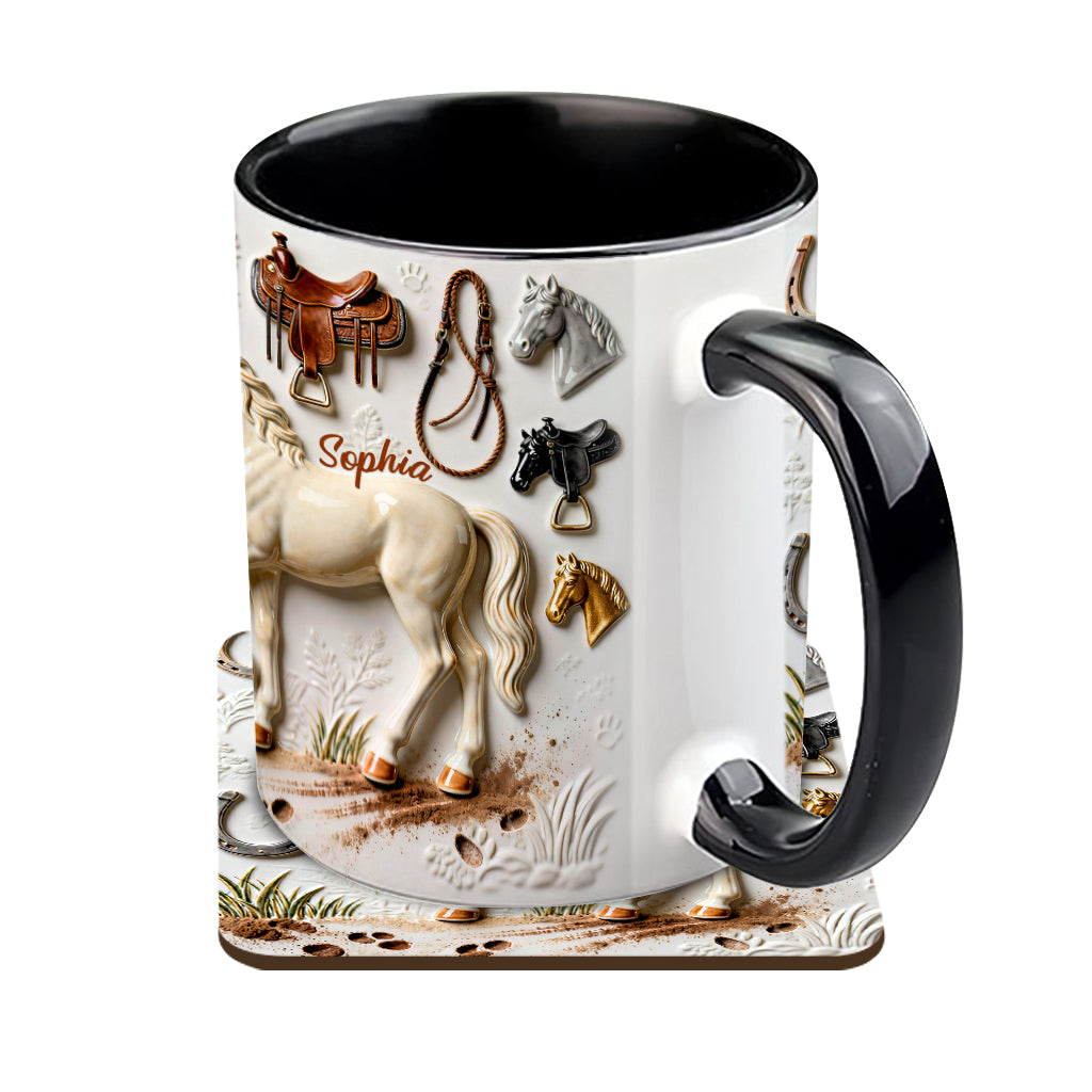 Strong Horse - Personalized Horse Accent Mug & Coaster