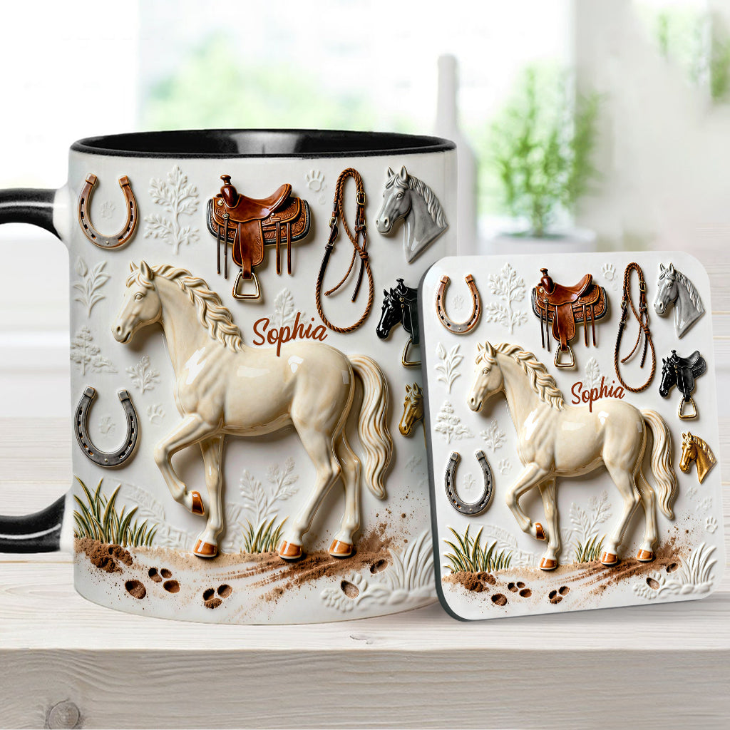 Strong Horse - Personalized Horse Accent Mug & Coaster