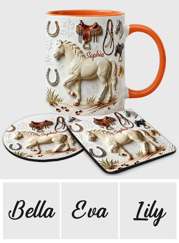 Strong Horse - Personalized Horse Accent Mug & Coaster