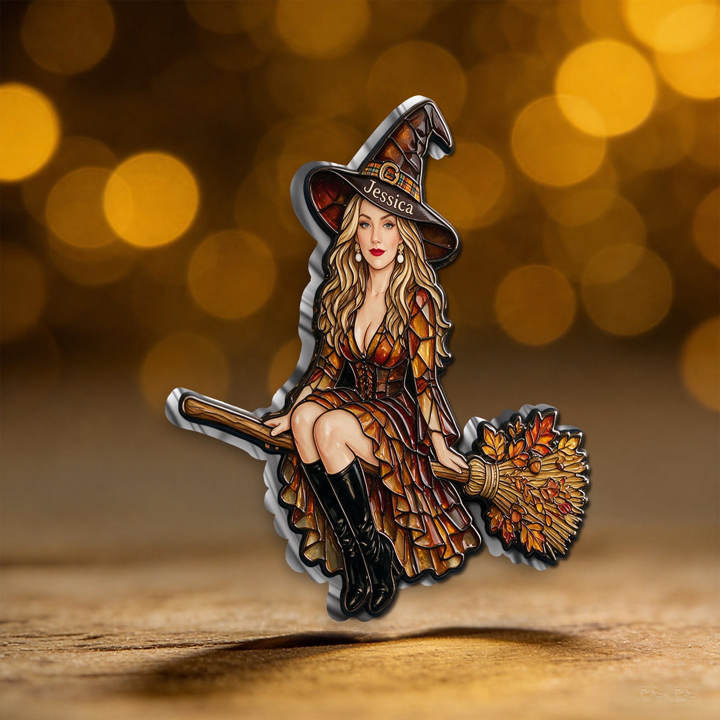 Halloween Vibes - Personalized Witch 3D Embossed Enamel Pin