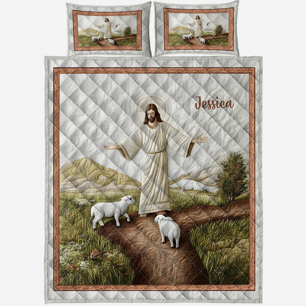 Jesus Lamp - Personalized Christmas Quilt Set