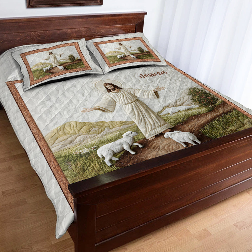 Jesus Lamp - Personalized Christmas Quilt Set
