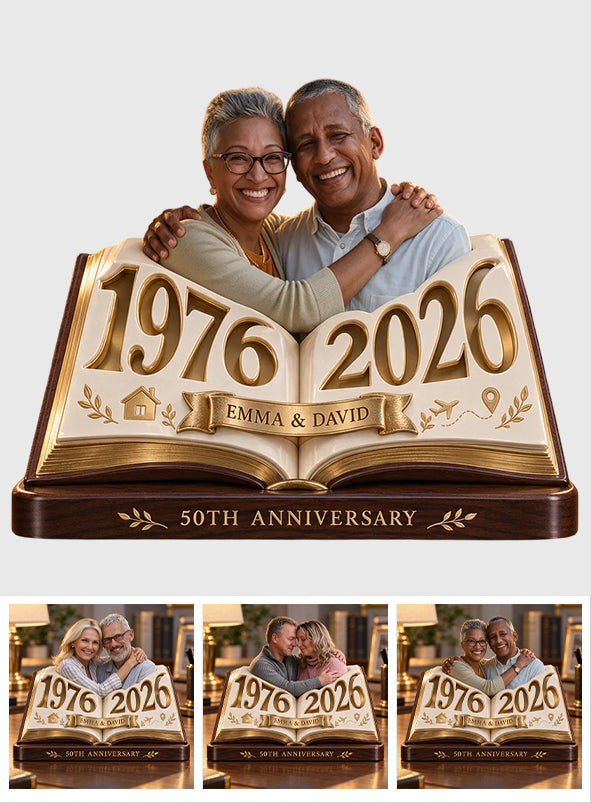 Cadeau Couple Personnalisé, Figurine Romantique d'Anniversaire pour Mari Femme avec Noms et Date, Cadeau Petit Ami Petite Amie - Plaque Acrylique Personnalisée
