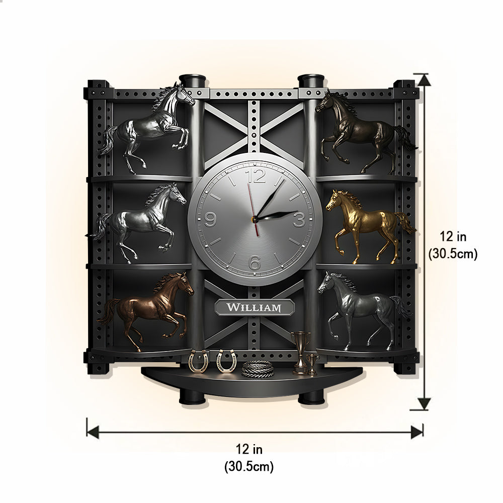 Strong Horses - Personalized Horse LED Light Wall Clock