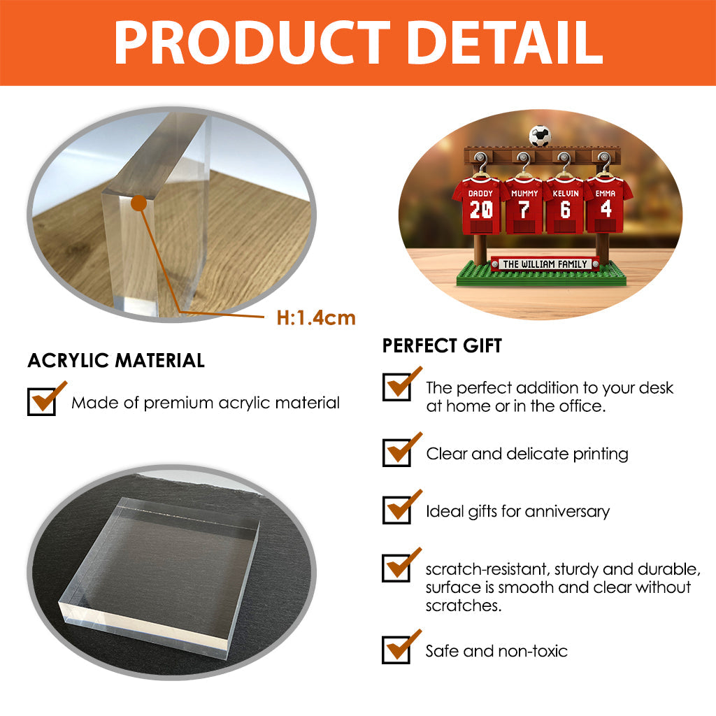 Family Soccer Team - Personalized Soccer Custom Shaped Acrylic Plaque