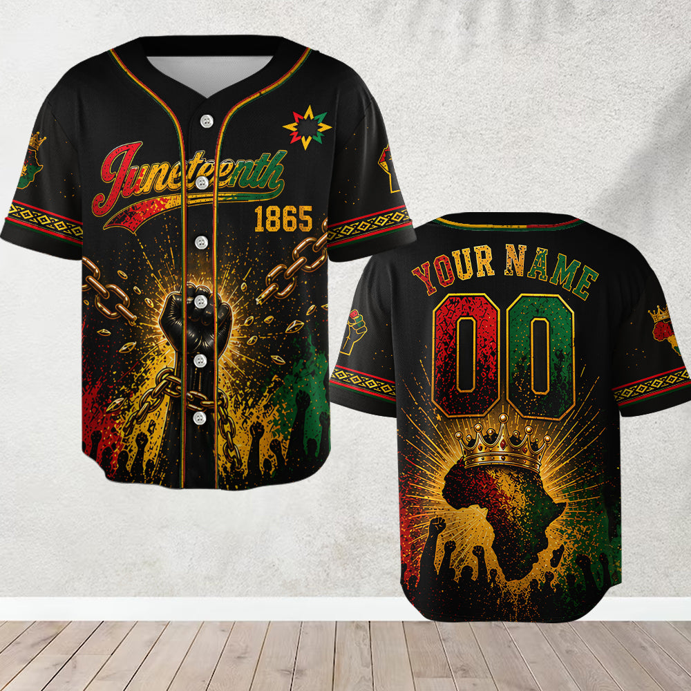 Juneteenth Black Pride - Personalisierte Afroamerikanische Baseball-Jersey