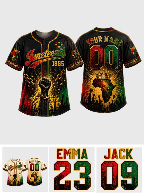Juneteenth Black Pride - Personalisierte Afroamerikanische Baseball-Jersey