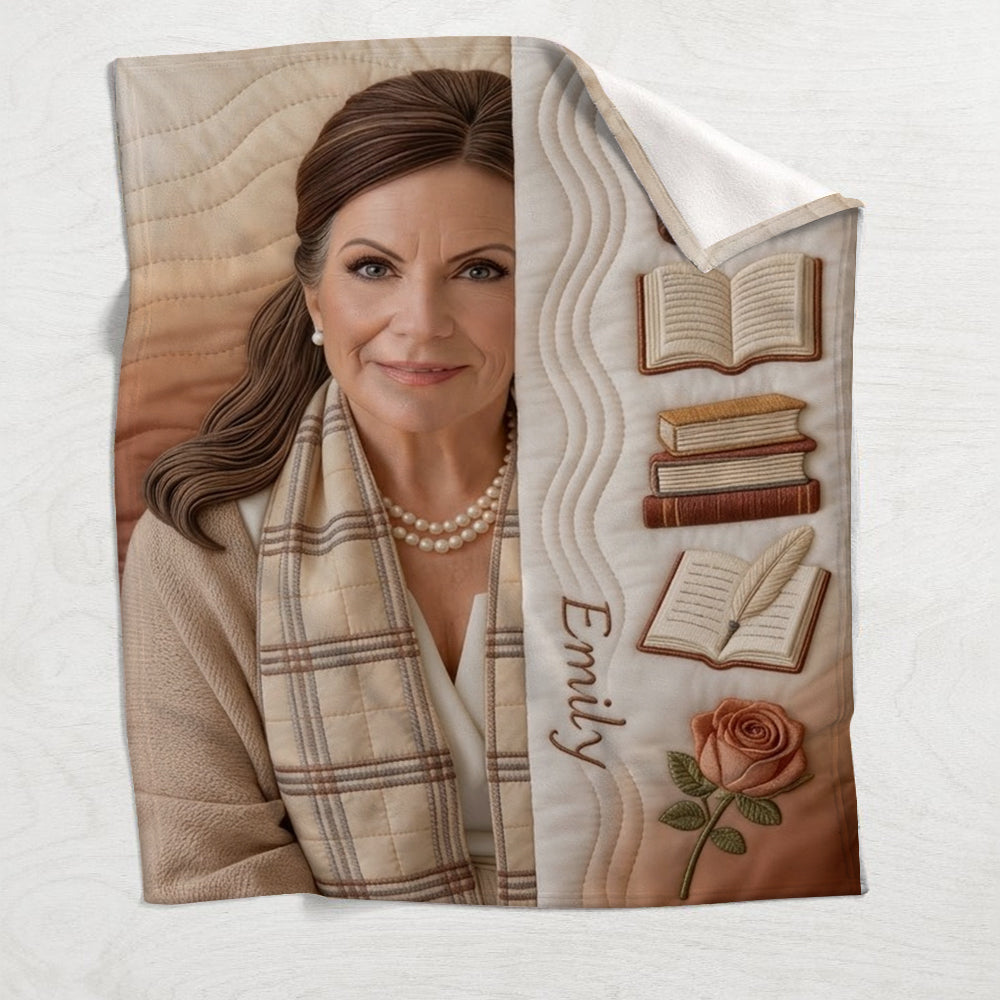 Custom Any Photo Love Books - Personalized Book Blanket