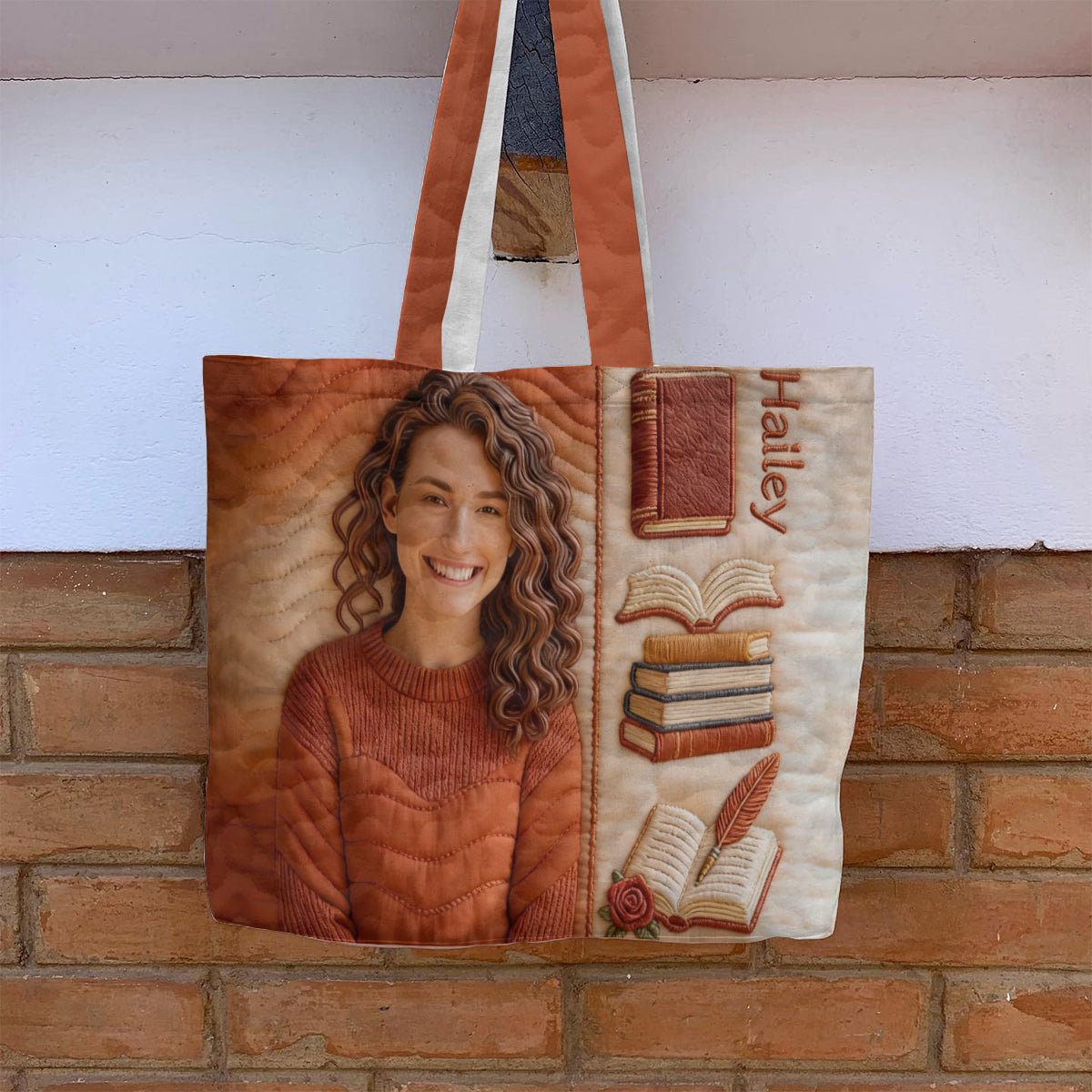 Custom Any Photo Love Books - Personalized Book Quilted Tote Bag