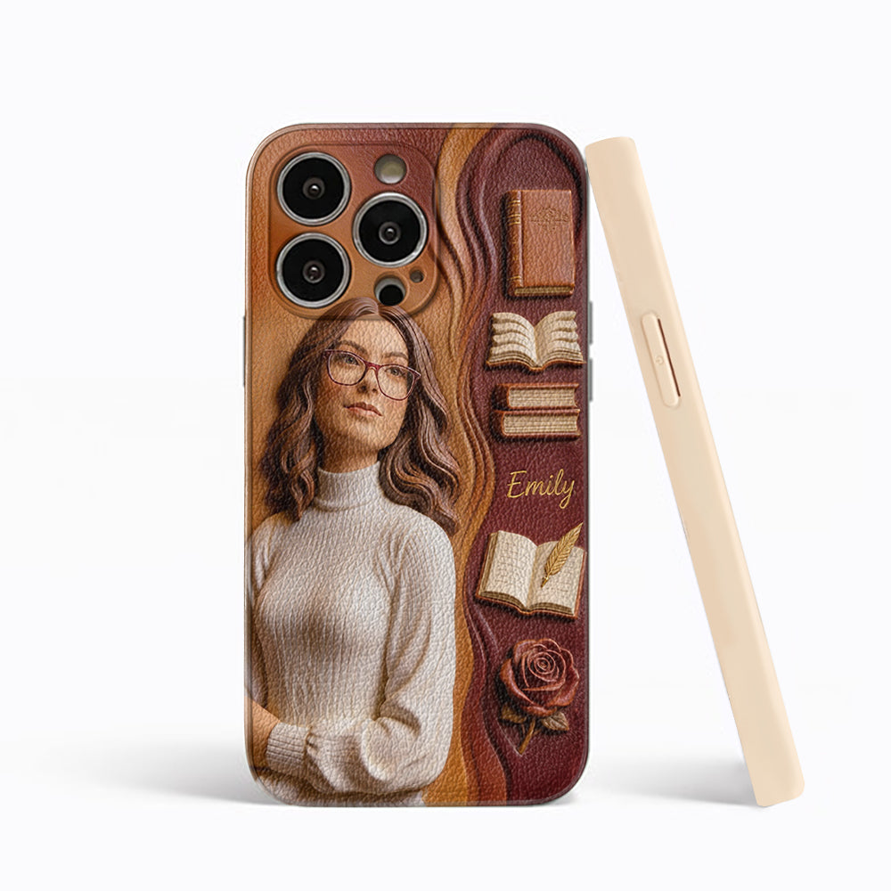Custom Any Photo Love Books - Personalized Book 3D Embossed Leather Phone Case