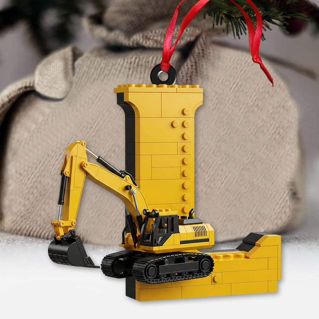 Fun Construction Vehicles Alphabet - Personalized Kid Ornament