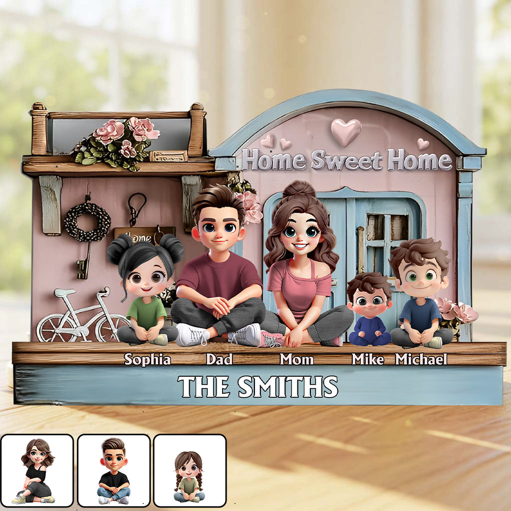 Home Sweet Home - Personalized Family Custom Shaped Acrylic Plaque