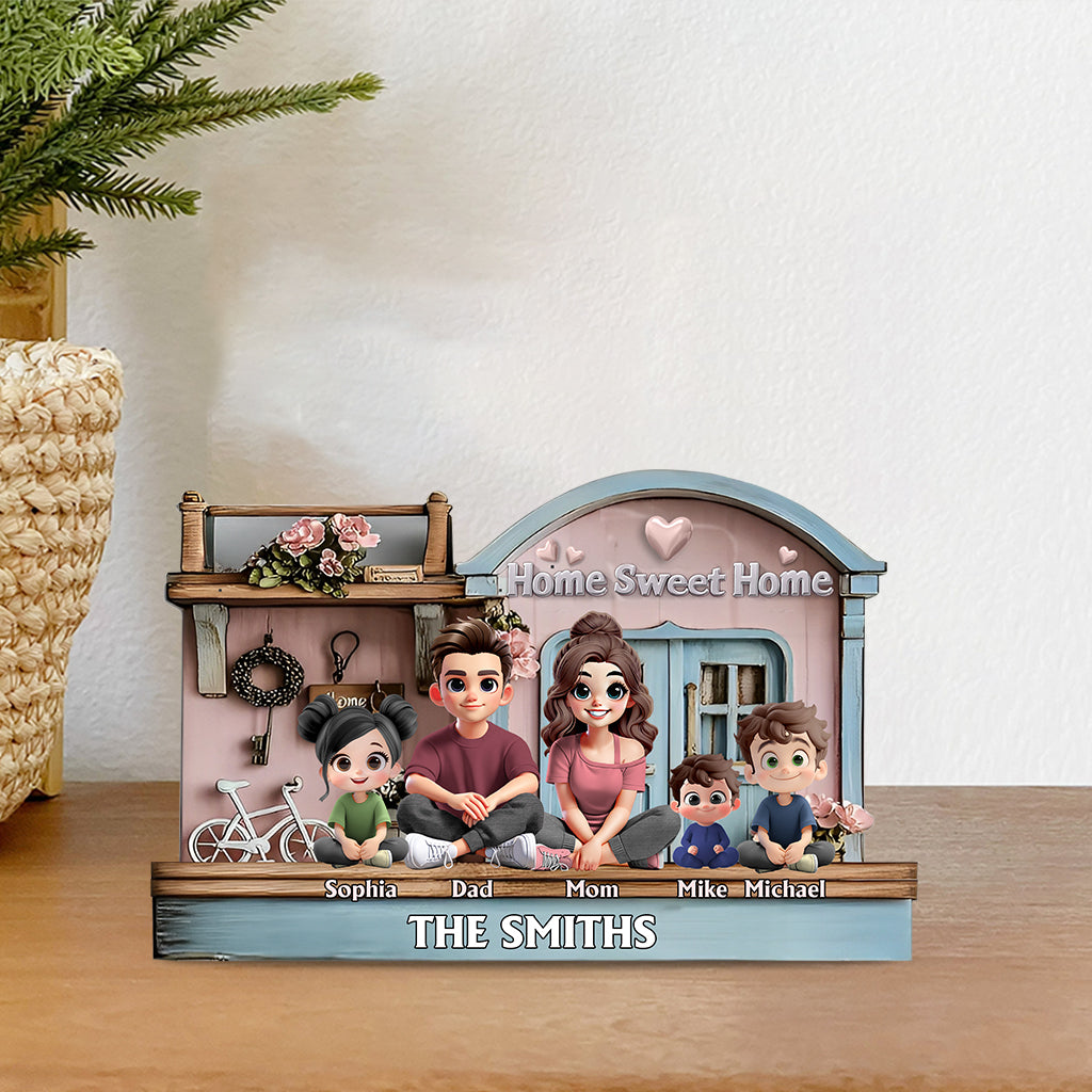 Home Sweet Home - Personalized Family Custom Shaped Acrylic Plaque