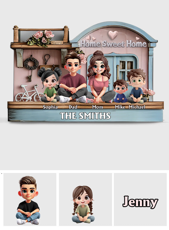 Home Sweet Home - Personalized Family Custom Shaped Acrylic Plaque