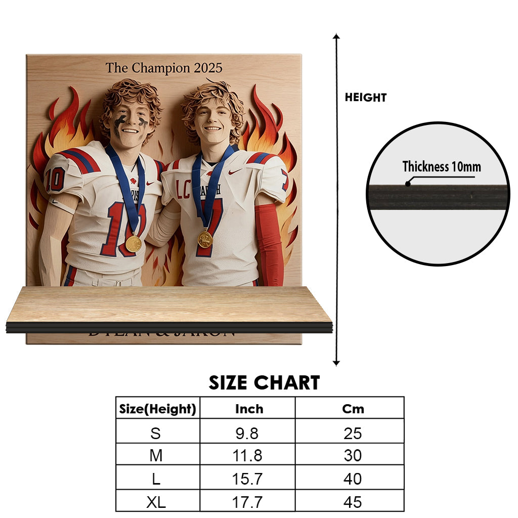 Football Teamfoot - Personalized Football Wooden Floating Shelf