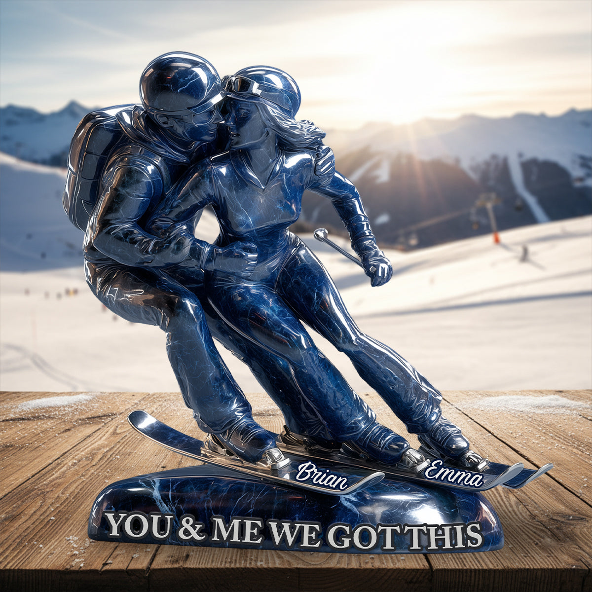 You & Me We Got This - Personalized Skiing Custom Shaped Acrylic Plaque