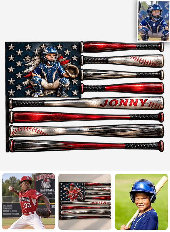 USA Baseball Club - Personalized Baseball 3D Printed Cut Metal Sign