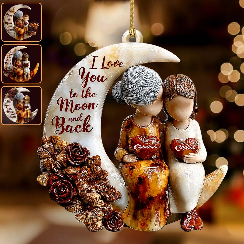 Love You To The Moon And Back - Personalized Grandma Ornament