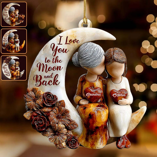 Love You To The Moon And Back - Personalized Grandma Ornament