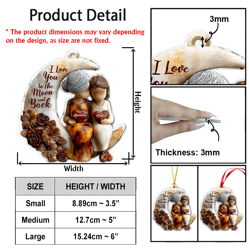 Love You To The Moon And Back - Personalized Grandma Ornament