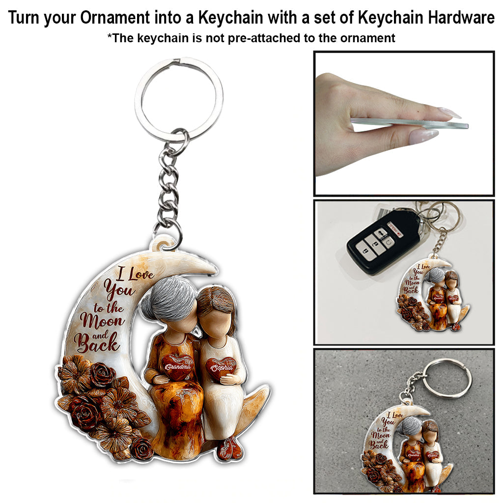 Love You To The Moon And Back - Personalized Grandma Ornament