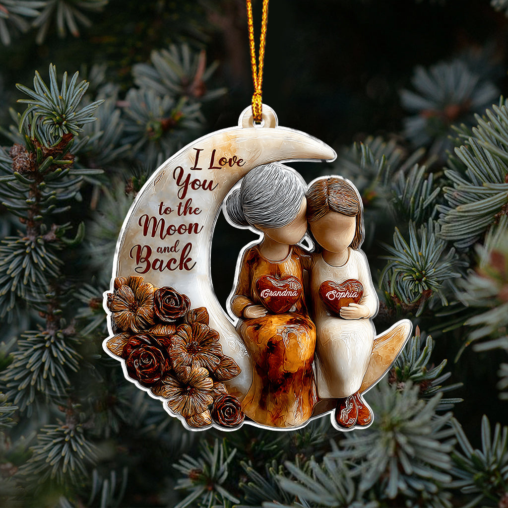 Love You To The Moon And Back - Personalized Grandma Ornament