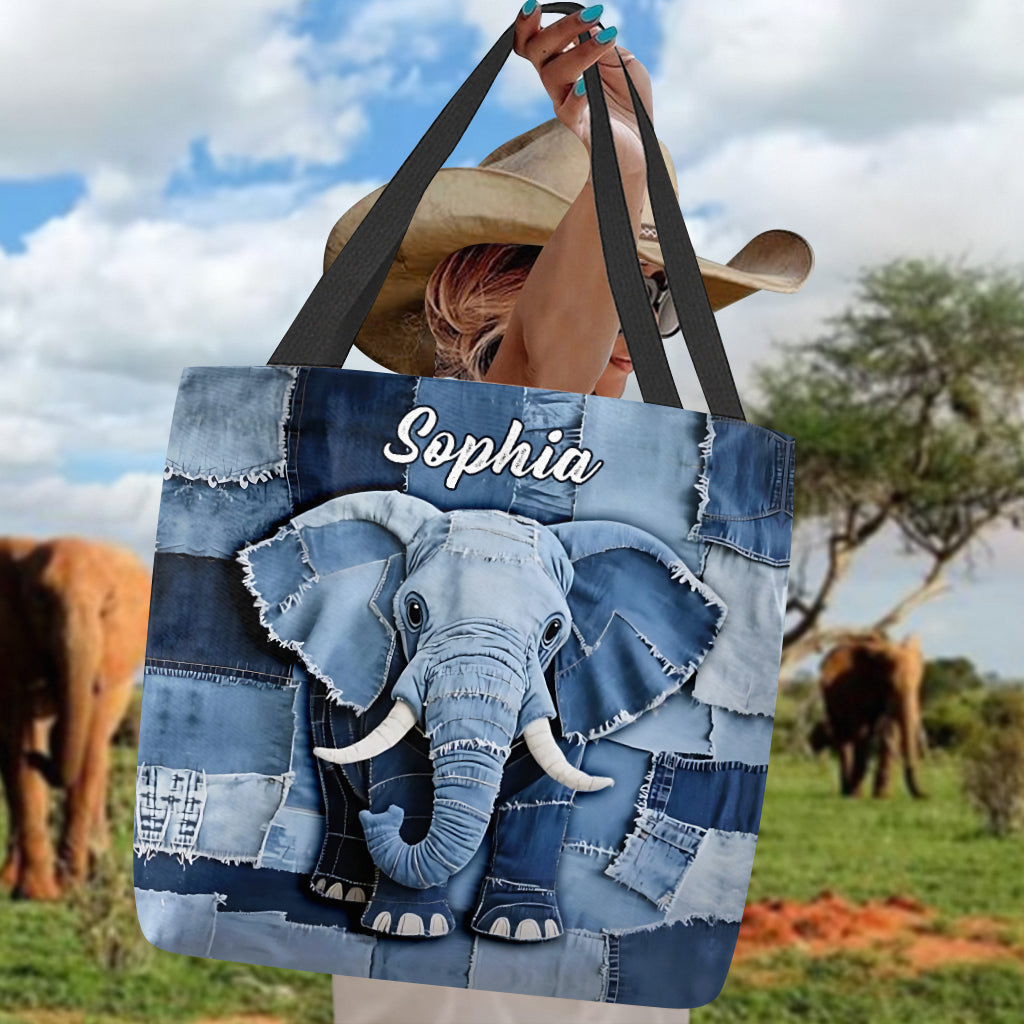 Love Elephant - Personalized Elephant Tote Bag