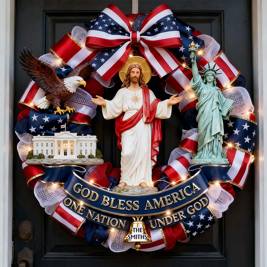 God Bless America - Personalized Patriot LED Light Acrylic Sign