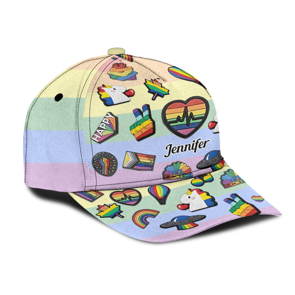 Pride Rainbow - Personalized LGBT Support Classic Cap
