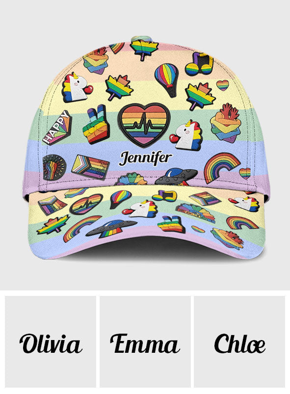 Pride Rainbow - Personalized LGBT Support Classic Cap