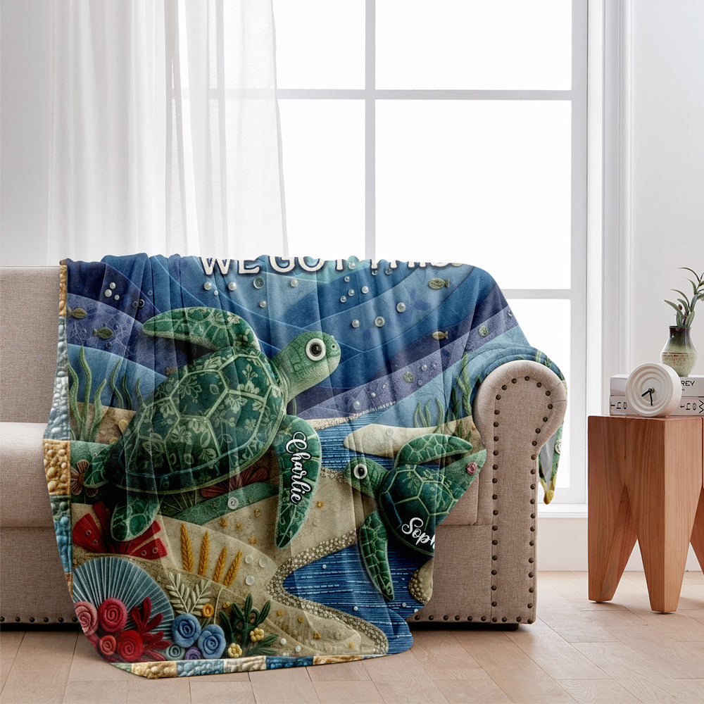 Turtle You And Me We Got This - Personalized Turtle Blanket