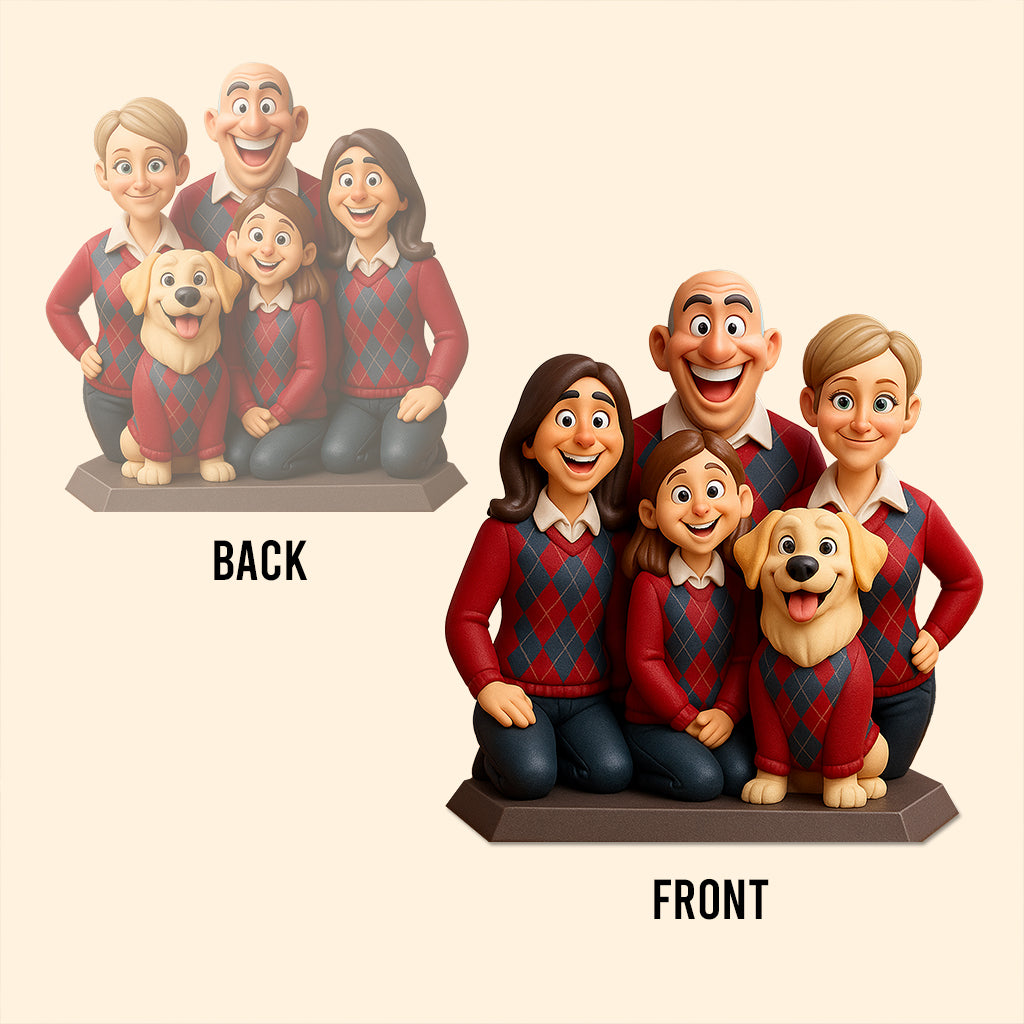 Funny Gift Cartoonish Exaggerated Mascot Style - Personalized Family Custom Shaped Acrylic Plaque
