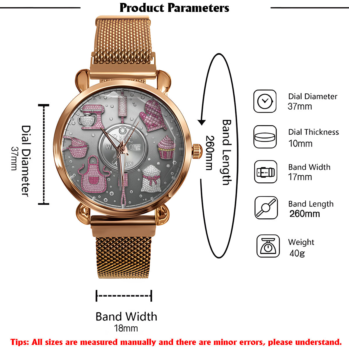 Bake With Love - Personalized Baking Women Hand Watch