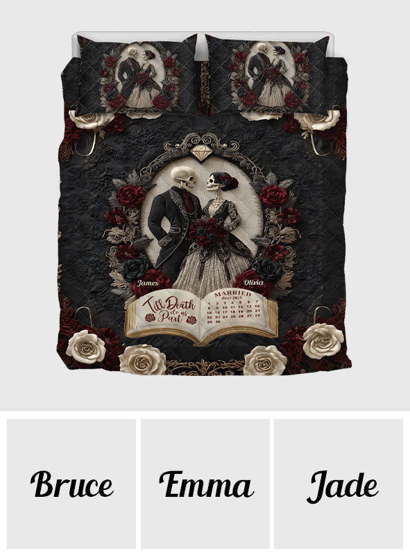 Till Death Do Us Part - Personalized Skull Quilt Set
