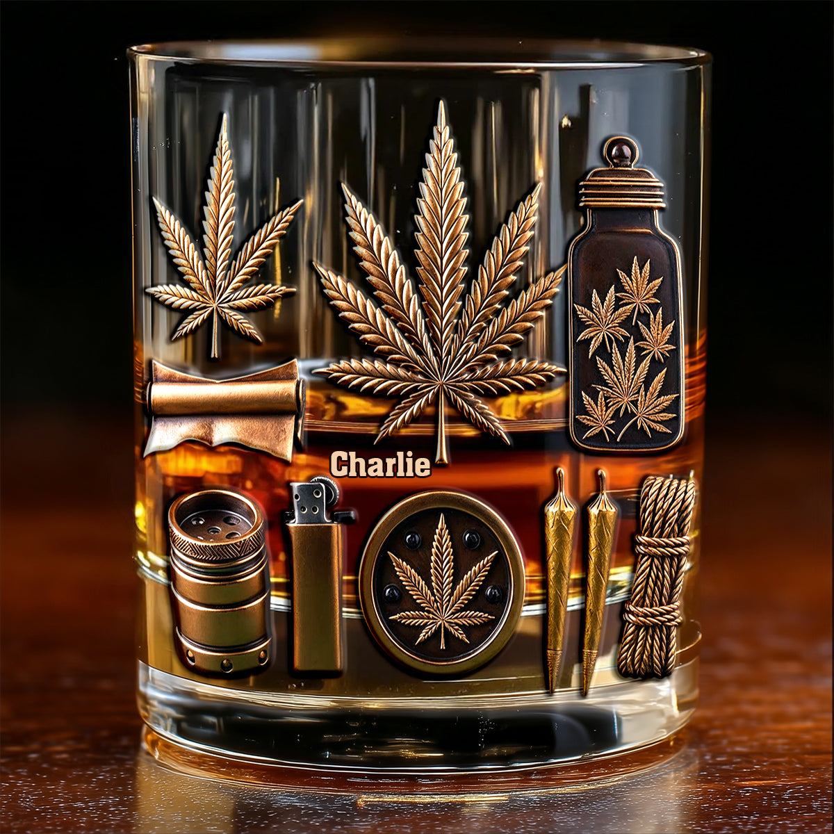 Magic Leaf - Personalized Weed Whiskey Decanter Set