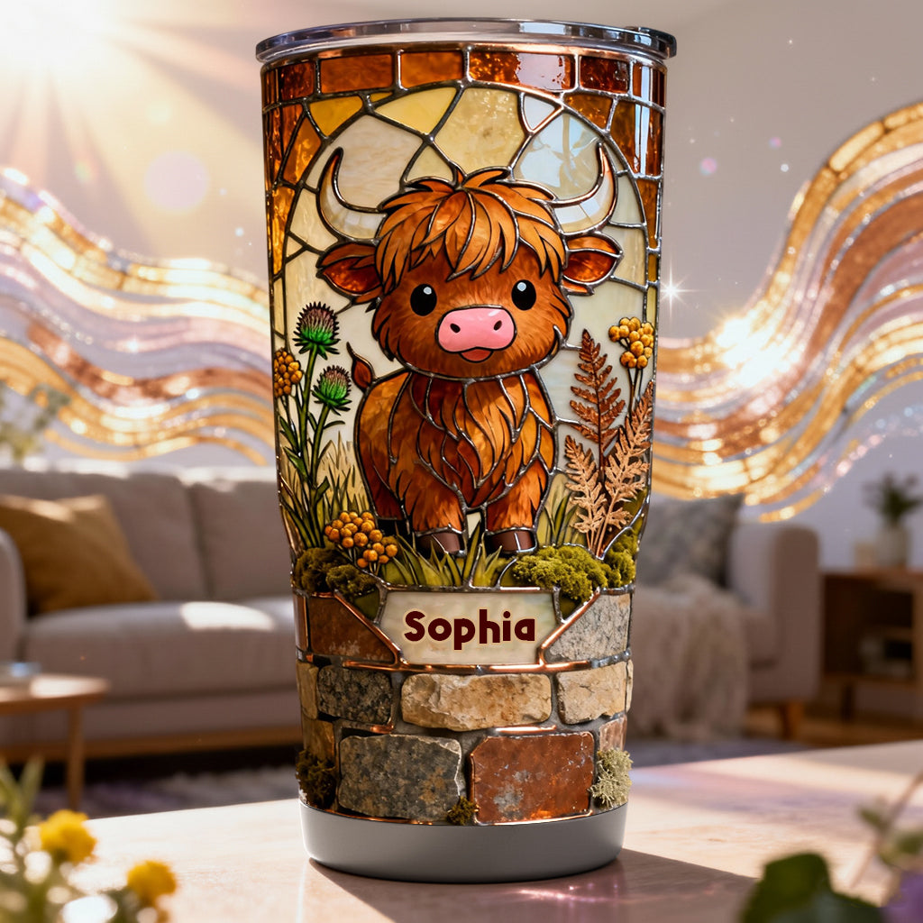 Farm Life - Personalized Highland Cow Tumbler