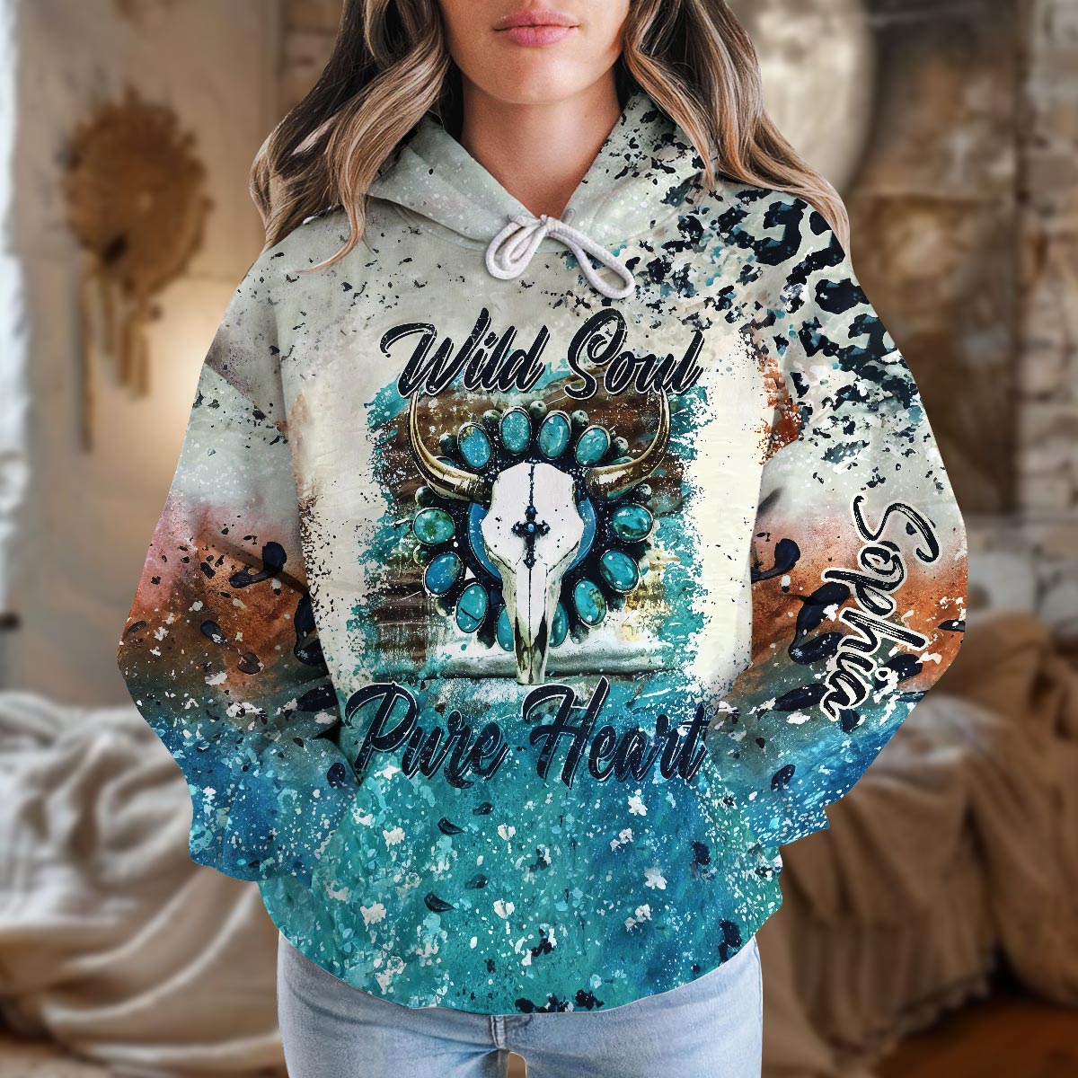 Âme sauvage, cœur pur - T-shirt personnalisé Cowgirl intégral