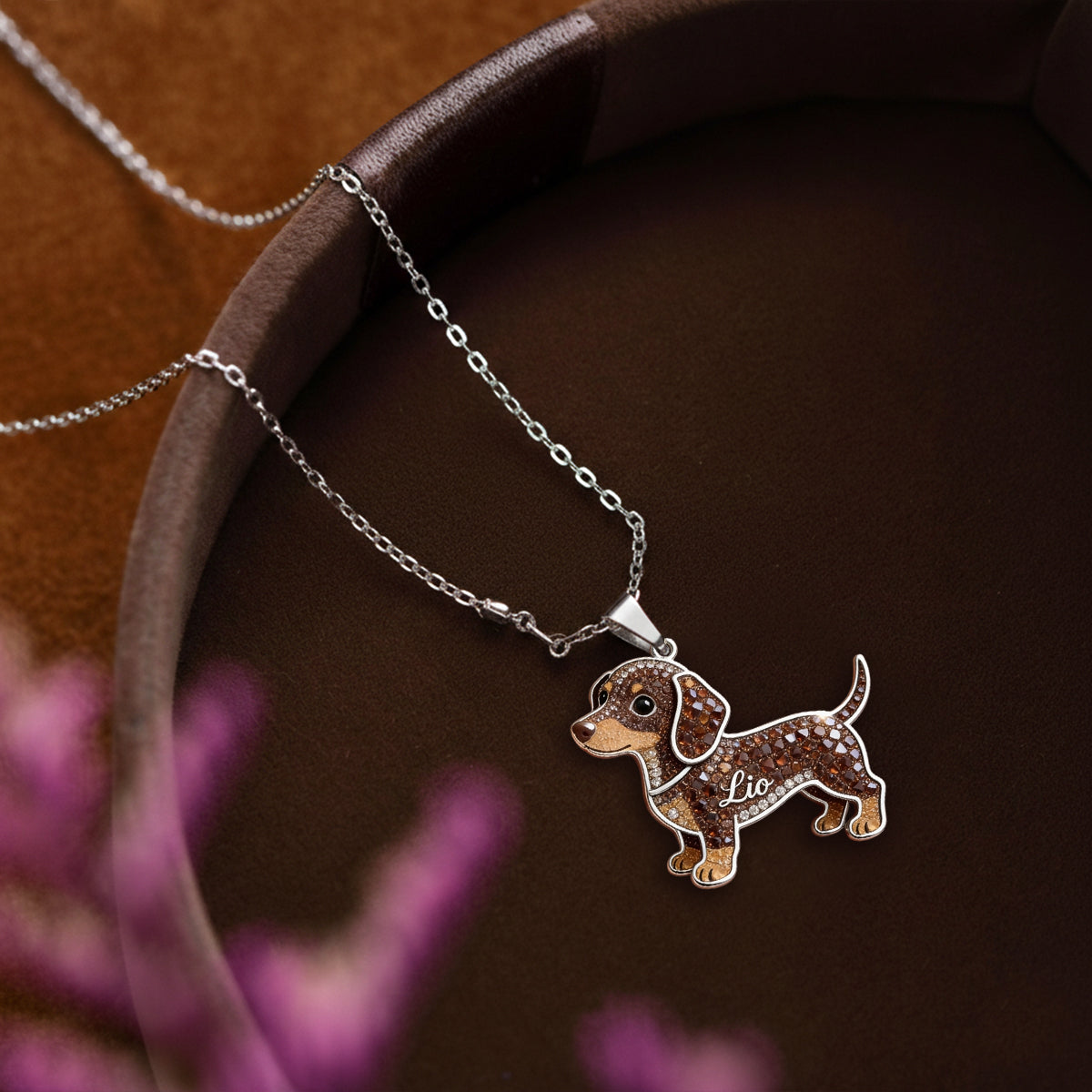 Any Pet Photo - Personalized Dog Shaped Metal Pendant Necklace