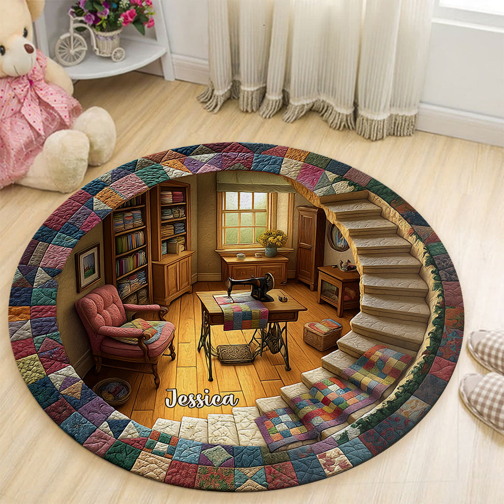 Sewing Room - Personalized Sewing Round Rug