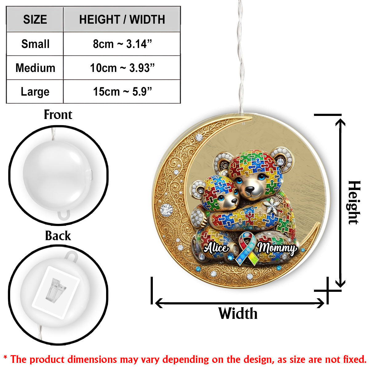 Strong Mama - Personalized Autism Awareness LED Light Ornament