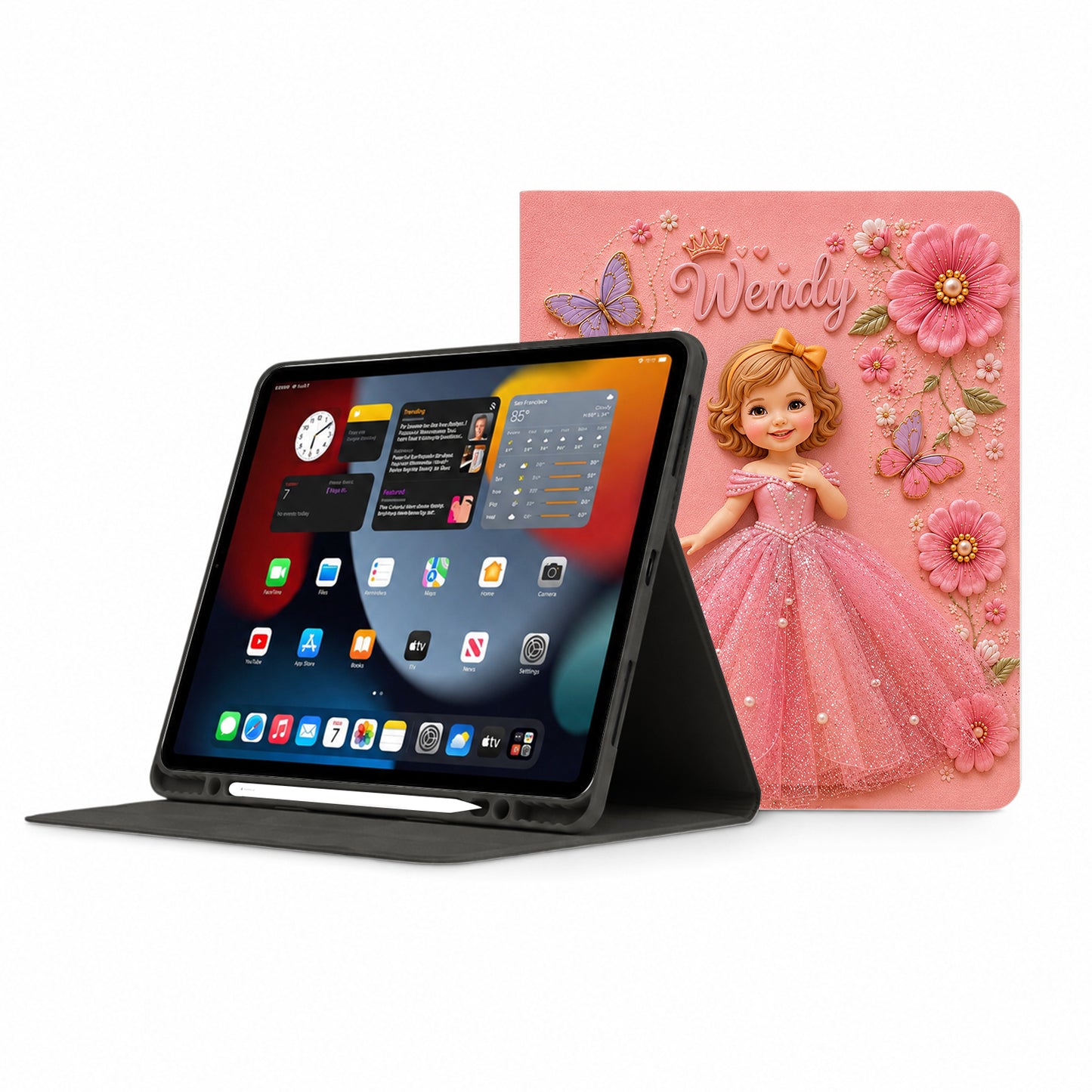 Perfect Princess Case Gift For Kids - Personalized Kid Tablet Cover With Pen Slot