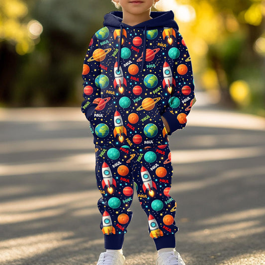 Spaceship - Personalized Kid Hoodie & Kid Jogger Sweatpants