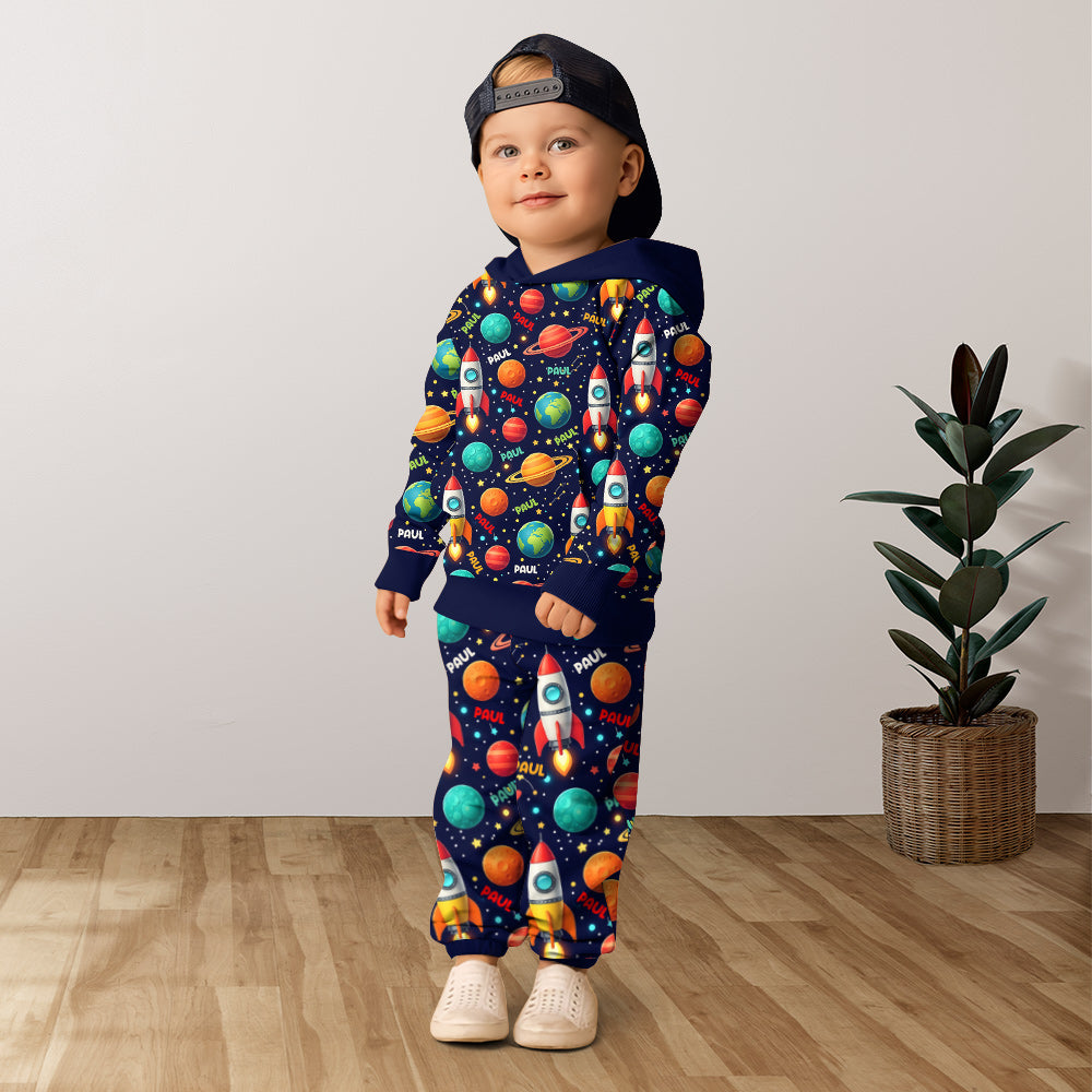 Spaceship - Personalized Kid Hoodie & Kid Jogger Sweatpants