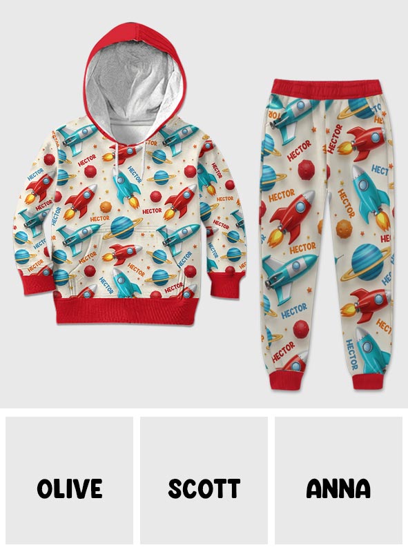 Spaceship - Personalized Kid Hoodie & Kid Jogger Sweatpants