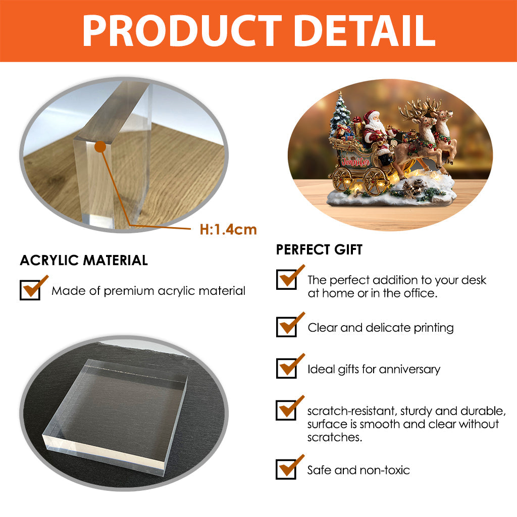 Santa Night - Personalized Christmas Custom Shaped Acrylic Plaque