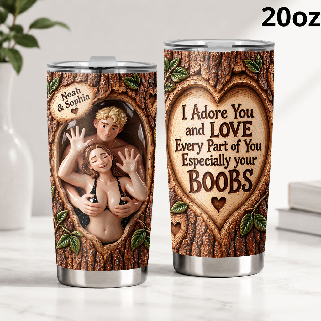 Funny Naughty - Personalized Spicy Couple Tumbler