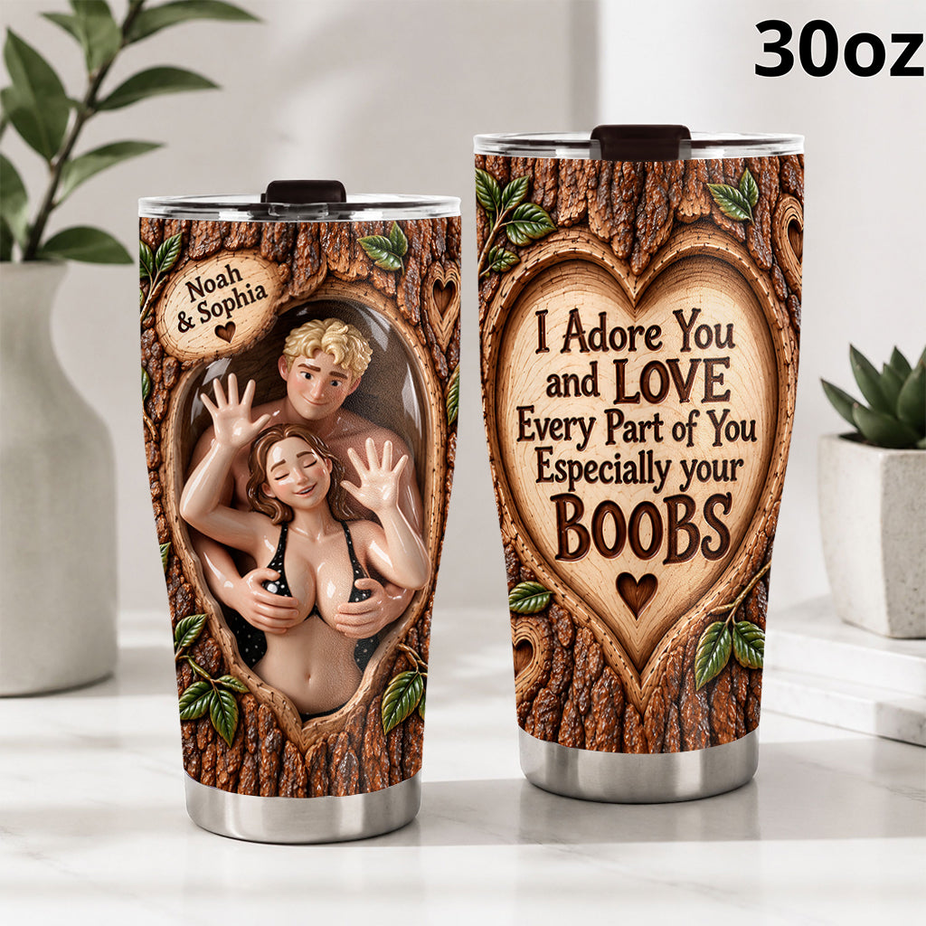 Funny Naughty - Personalized Spicy Couple Tumbler